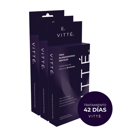 Tiras blanqueadoras dentales VITTÉ pack 42 días
