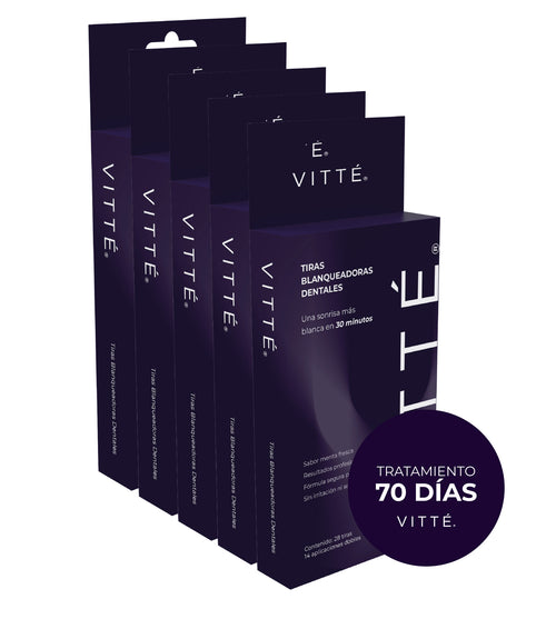 Tiras blanqueadoras dentales VITTÉ pack 70 días